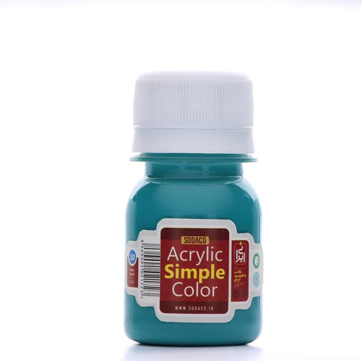 رنگ اکریلیک ساده  سوداکو 30 میل  فیروزه ای سیر کد  acrylic simple 00349